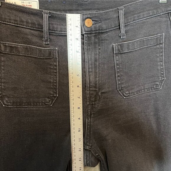 GAP Women Classic Retro 70s Ultra High Rise Flare Stretch Black Denim Jean 10* - Picture 7 of 9